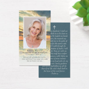 Sunset Photo Memorial Prayer Card
