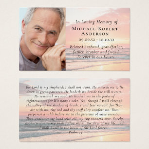 Sunset Photo Memorial Prayer Card