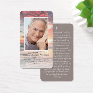 Sunset Photo Memorial Prayer Card