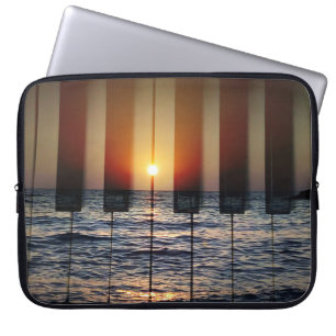 Sunset Piano Keyboard: Greek Island Romance Laptop Sleeve