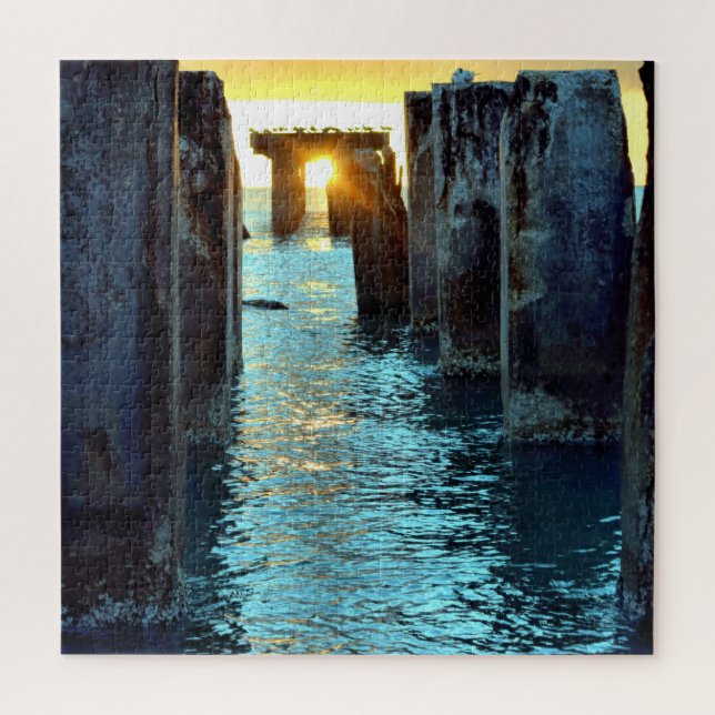 Sunset Pier Gasparilla Island - 20x20 - 676 pcs Jigsaw Puzzle (Vertical)