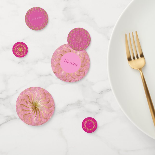 Sunset Pink and Gold Confetti (Group)