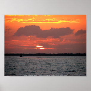 Sunset, Placencia, Belise Poster