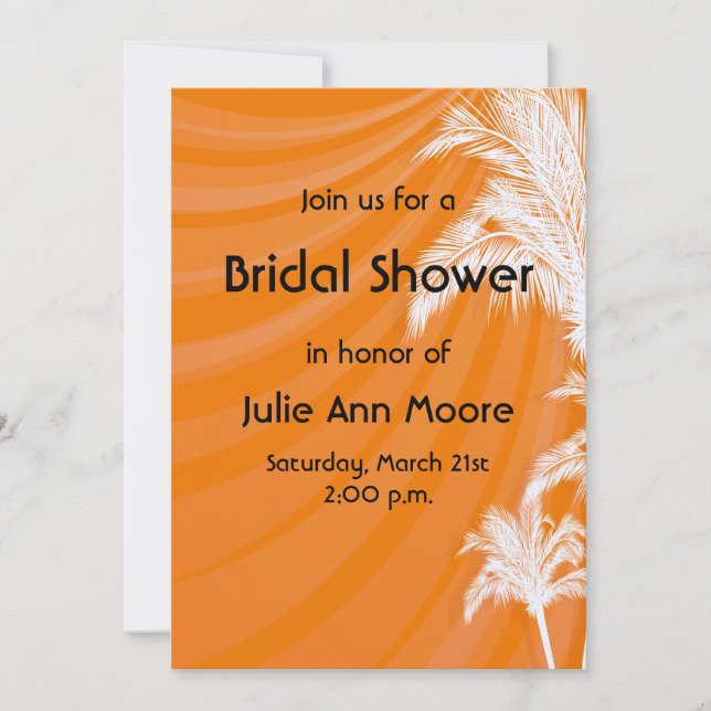 Sunset Plam Trees Bridal Shower Invitation (Front)