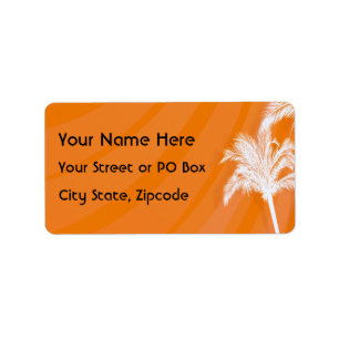 Sunset Plam Trees Label