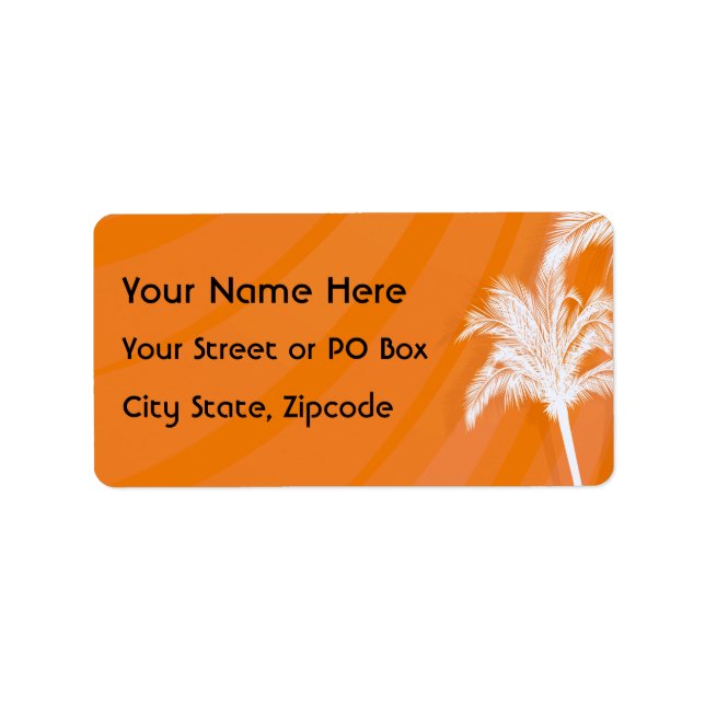 Sunset Plam Trees Label (Front)