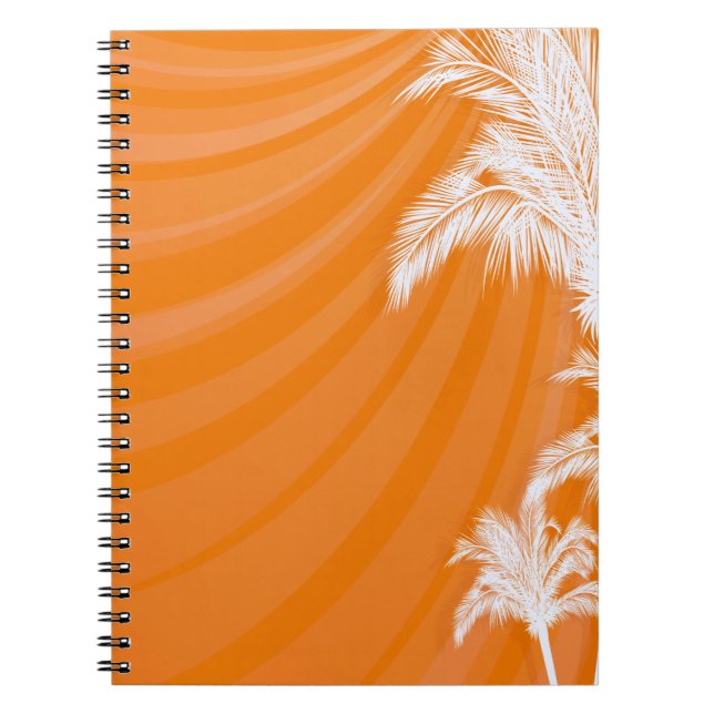Sunset Plam Trees Spiral Notebook (Front)