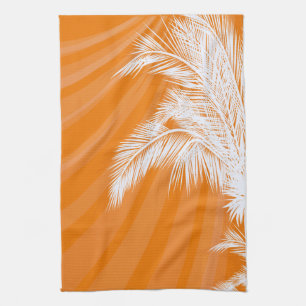 Sunset Plam Trees Tea Towel