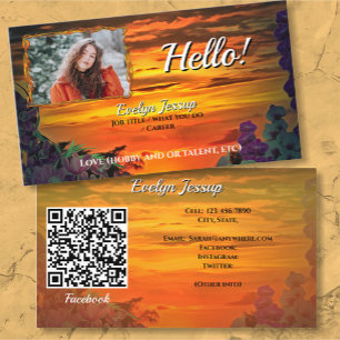 Sunset Plaza Marina 2584 Social QR Code Business Card