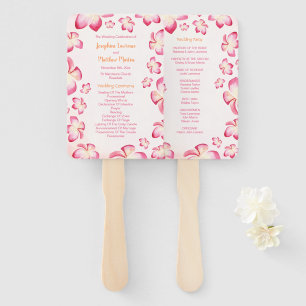 Sunset Plumera Wedding Ceremony Programs Hand Fan