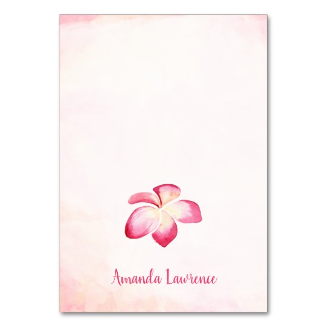 Sunset Plumeria Personalised Place Cards (Front)