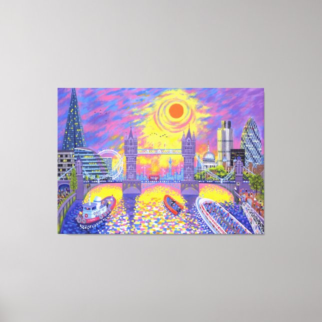 Sunset:Pool Of London 2013 Canvas Print (Front)