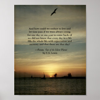 Sunset poster with C.S.Lewis quote