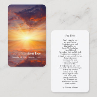 Sunset Prayer Card - I'm Free