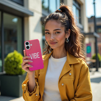 Sunset Pulse - Vibrant Coral Magenta iPhone 16 Case