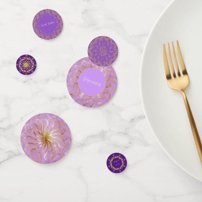 Sunset Purple and Gold Confetti (Group)