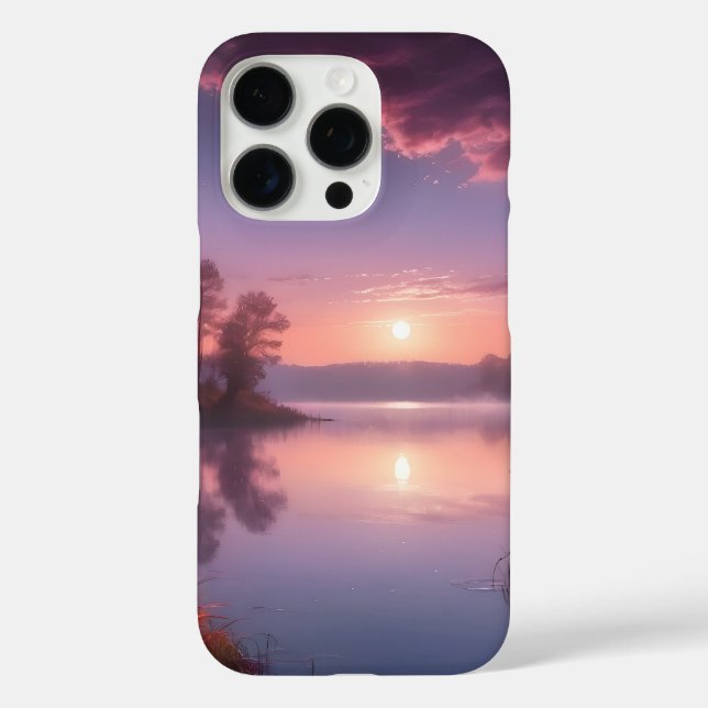 Sunset Purple Lake Landscape Three Case-Mate iPhone Case (Back)