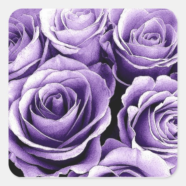 SUNSET PURPLE Rose - Wedding Envelope Seal (Front)
