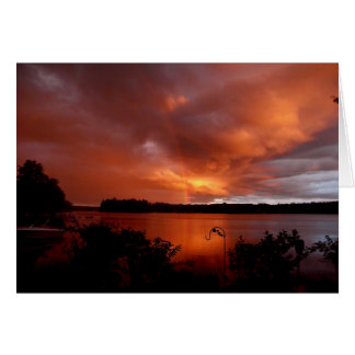 Sunset  Rainbow, On The Lake