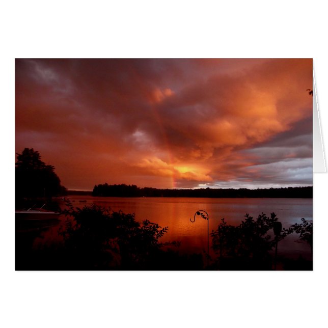 Sunset  Rainbow, On The Lake (Front Horizontal)