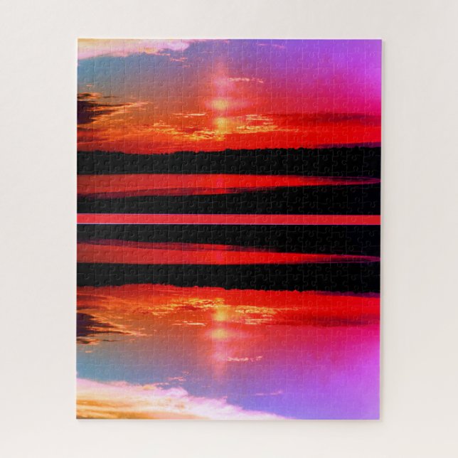 Sunset reflection art jigsaw puzzle (Vertical)