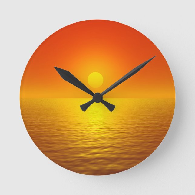 Sunset Reflection Round Clock (Front)