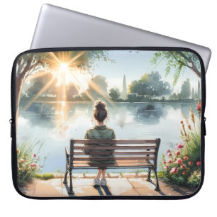 Sunset Reflections Lake Scene Laptop Sleeve