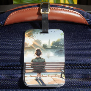 Sunset Reflections Lake Scene Luggage Tag
