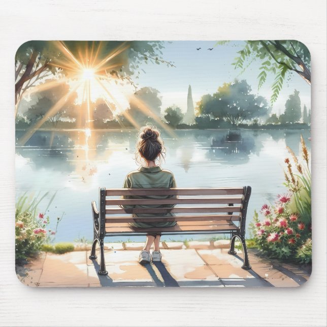 Sunset Reflections Lake Scene Mouse Pad (Front)