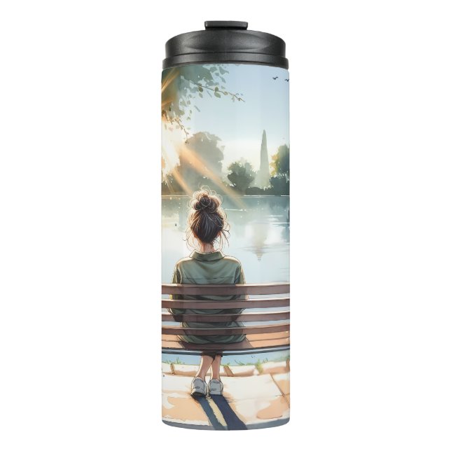 Sunset Reflections Lake Scene Thermal Tumbler (Front)