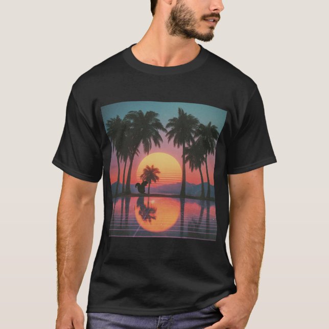 Sunset Reflections with Squirrel T-Shirt (Front)