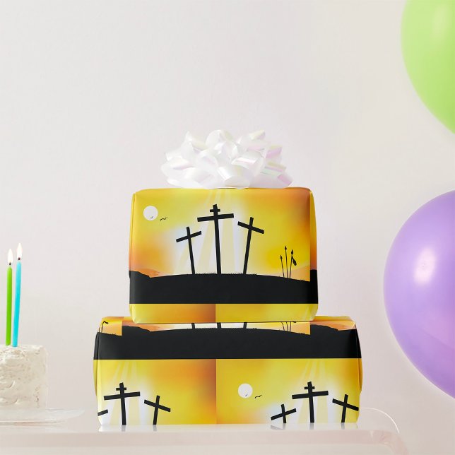 Sunset Religious Crosses  Wrapping Paper (Creator Uploaded)