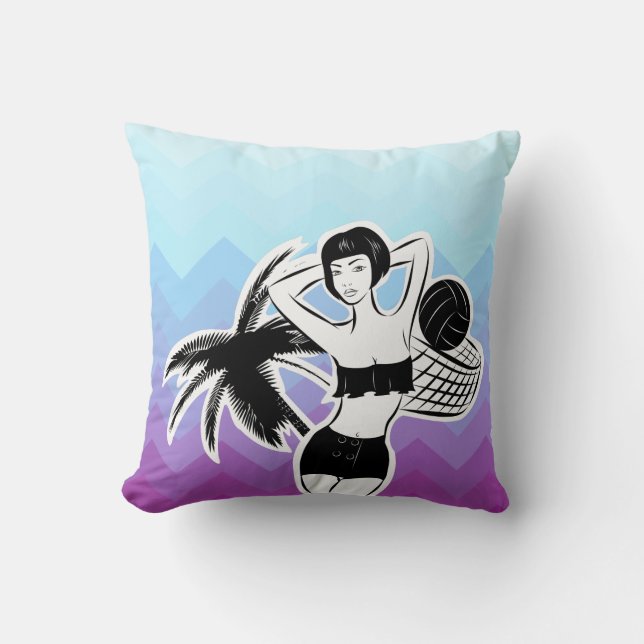 Sunset Resort Chevron Print Cushion (Front)