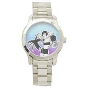 Sunset Resort Chevron Print Watch