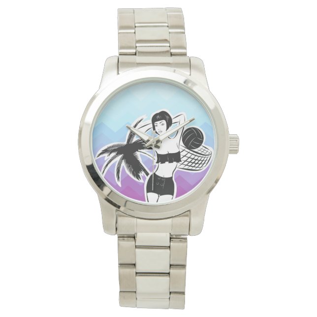 Sunset Resort Chevron Print Watch (Front)