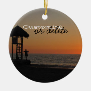 Sunset Resting Spot; Customisable Ceramic Tree Decoration