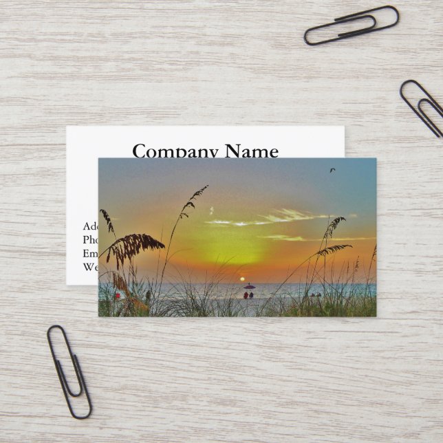 Sunset Retirement 11 Business Cards #11 (Front/Back In Situ)