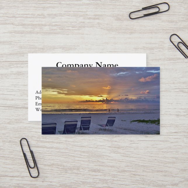 Sunset Retirement Business Cards #13 (Front/Back In Situ)