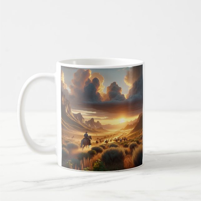 Sunset Ride - Western Scenery Mug (Left)