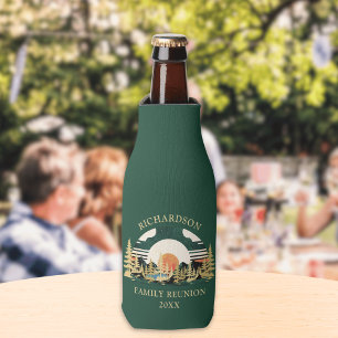Sunset Road Trip Custom Green Family Reunion Bottle Cooler