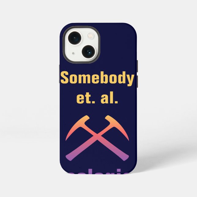 Sunset Rock Hammers w/ Custom Text iPhone Case (Back)