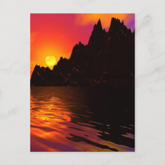 Sunset rocks 1 postcard
