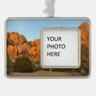 Sunset Rocks at Joshua Tree Silver Plated Framed Ornament