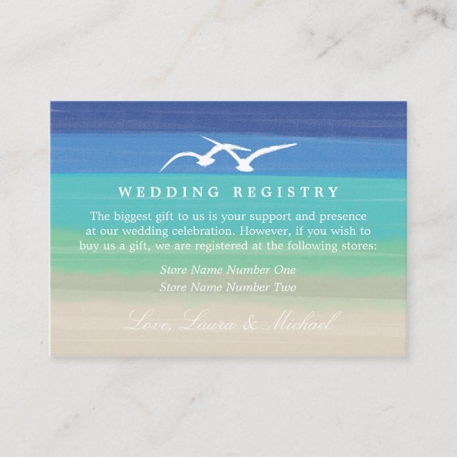 Sunset Romance | Gift Registry Enclosure Card (Front)