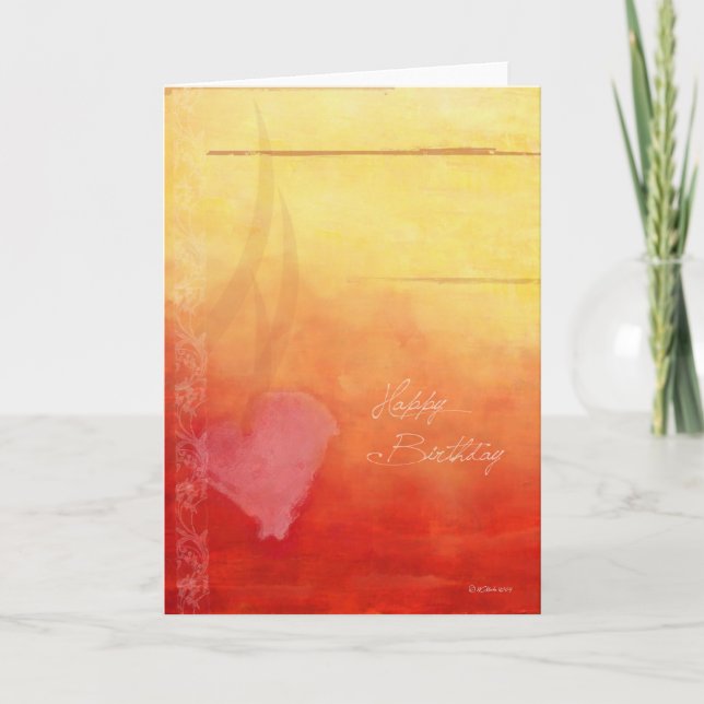Sunset Romantic Birthday Card (Front)