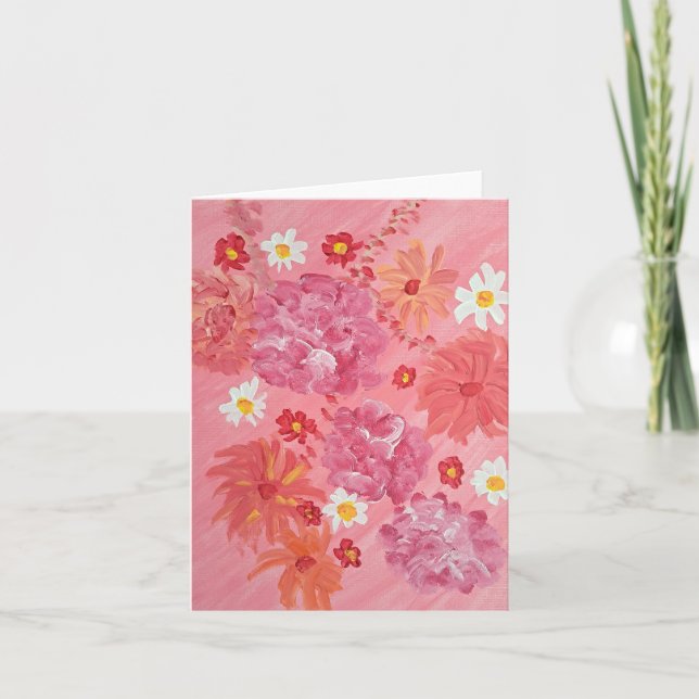 Sunset Rose Floral Note Card (Front)