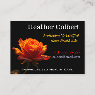 Sunset Rose Professional Caregiver Business Card