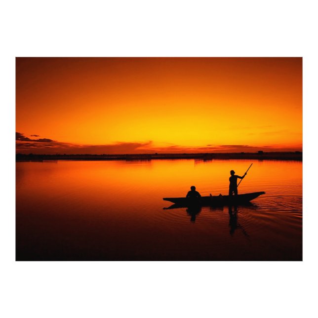 Sunset, Rowing Boat Silhouette-16497 Photo Print (Front)