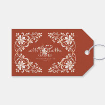 Sunset Rust Shabby Chic Mr & Mrs Wedding Gift Tag