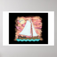 Sunset Sail Away Poster